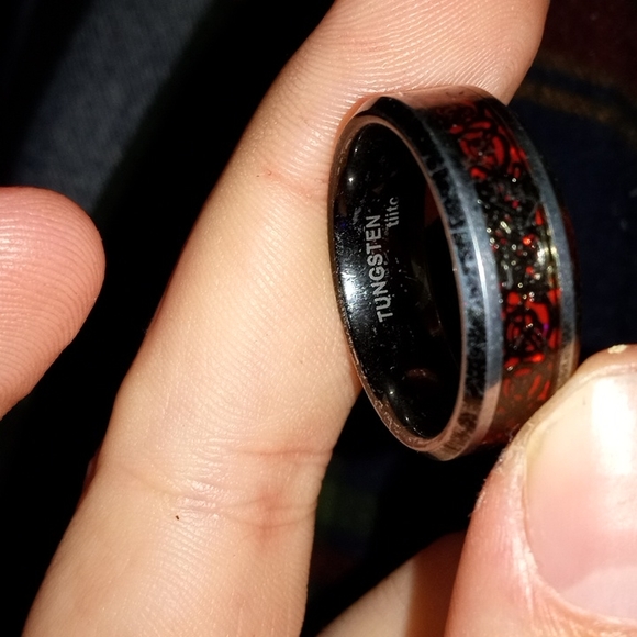 Tungsten til black/red camo engagement ring. - Picture 2 of 2